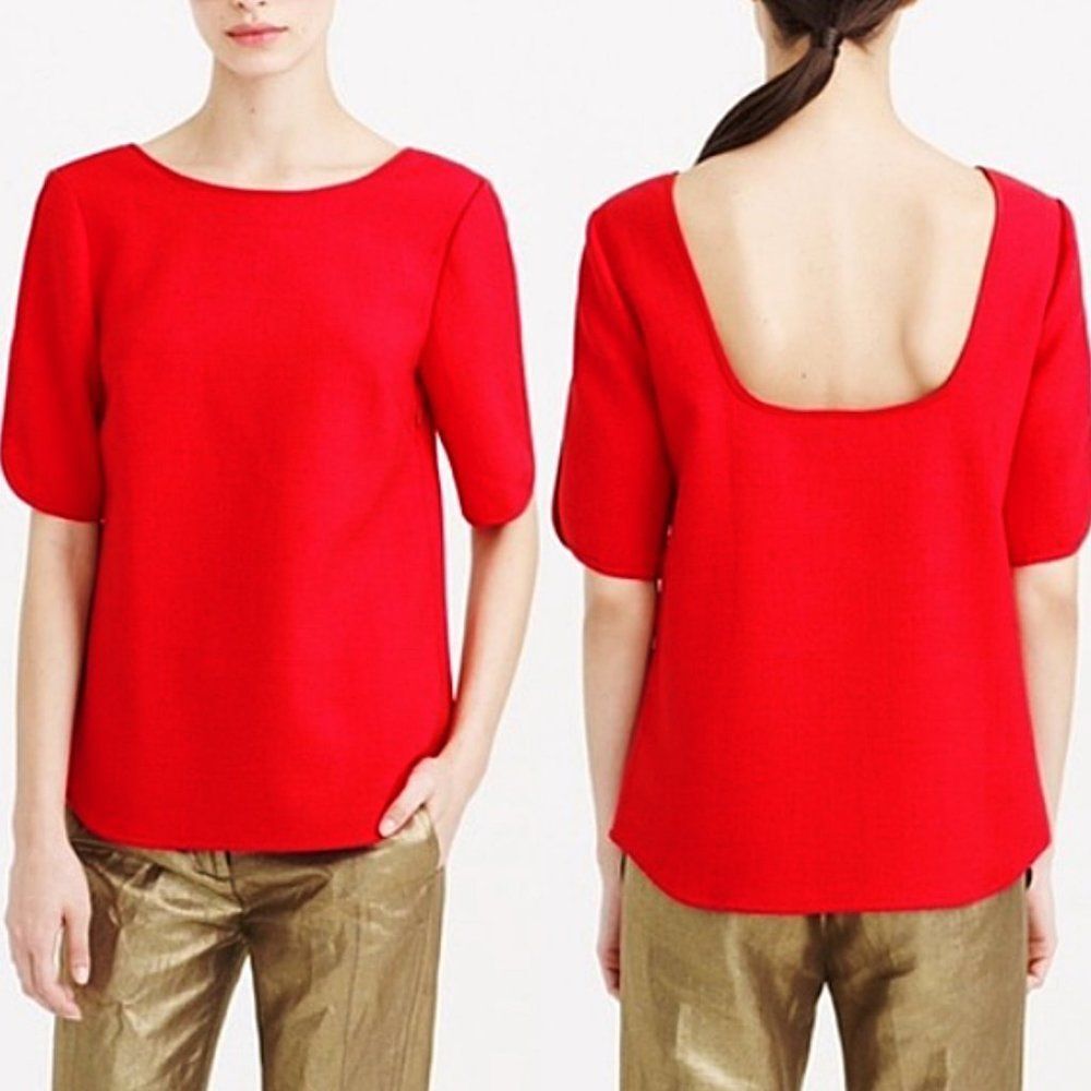 J. Crew Red Blouse